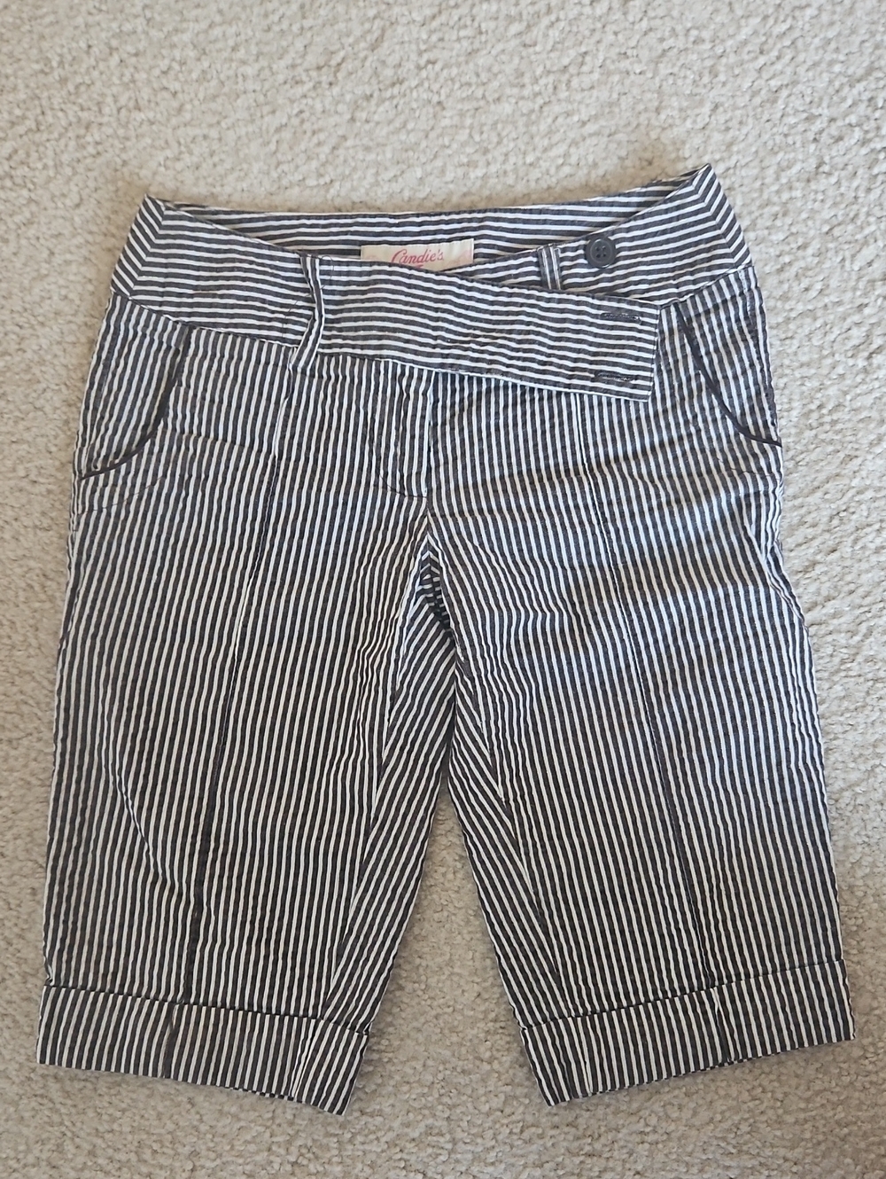 Candie's Black and White Striped Shorts